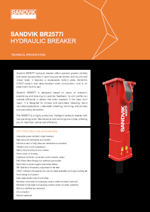 Хидравлични чукове Sandvik BR2577i