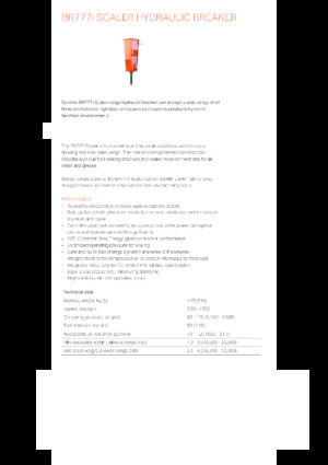 Хидравлични чукове Sandvik BR777i Scaler