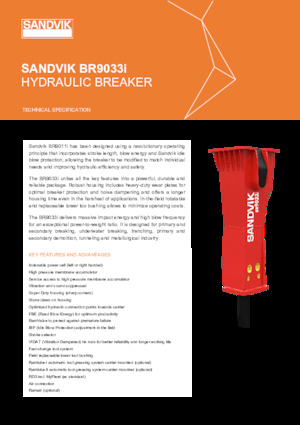Хидравлични чукове Sandvik BR9033i