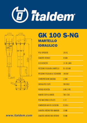 Хидравлични чукове Italdem GK 100 S-NG
