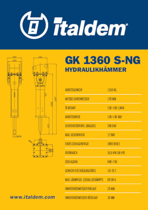 Хидравлични чукове Italdem GK 1360 S-NG