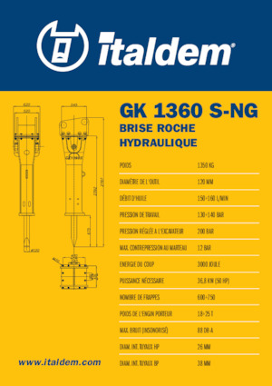 Хидравлични чукове Italdem GK 1360 S-NG