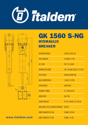 Хидравлични чукове Italdem GK 1560 S-NG