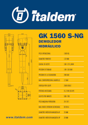 Хидравлични чукове Italdem GK 1560 S-NG