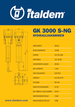 Хидравлични чукове Italdem GK 3000 S-NG
