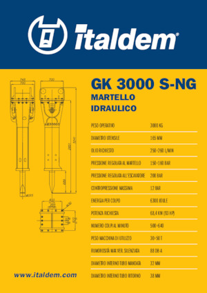 Хидравлични чукове Italdem GK 3000 S-NG