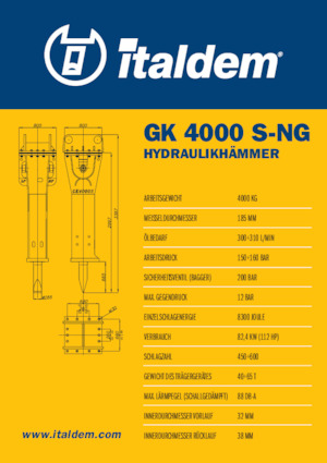 Хидравлични чукове Italdem GK 4000 S-NG
