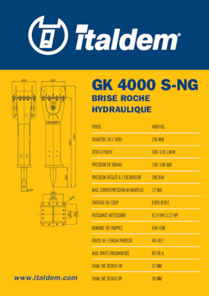 Хидравлични чукове Italdem GK 4000 S-NG