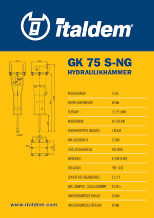 Хидравлични чукове Italdem GK 75 S-NG