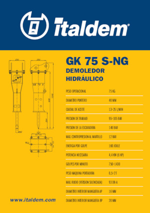 Хидравлични чукове Italdem GK 75 S-NG