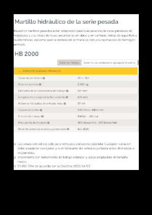 Хидравлични чукове Epiroc HB 2000