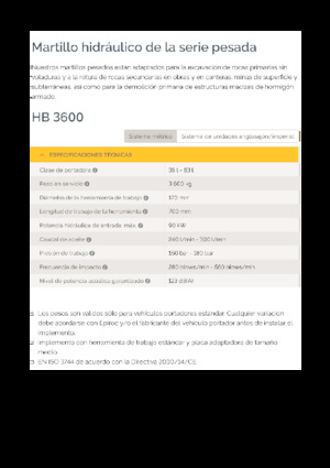 Хидравлични чукове Epiroc HB 3600