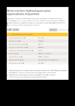 Хидравлични чукове Epiroc MB 1200