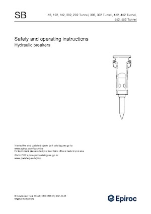 Хидравлични чукове Epiroc SB 52