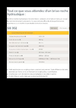 Хидравлични чукове Epiroc SB 302