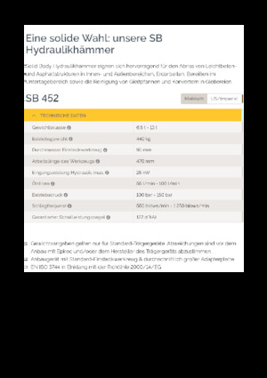 Хидравлични чукове Epiroc SB 452