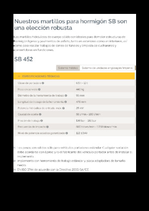 Хидравлични чукове Epiroc SB 452