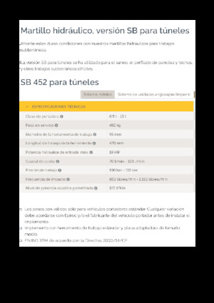 Хидравлични чукове Epiroc SB 452 T