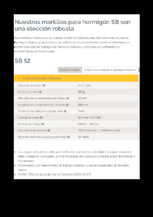 Хидравлични чукове Epiroc SB 52