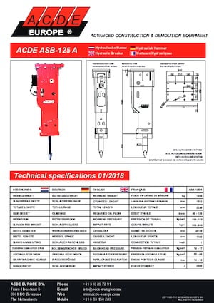 Хидравлични чукове ACDE ASB125A