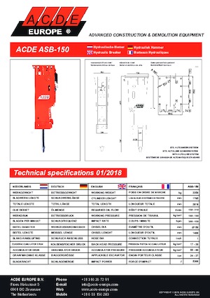 Хидравлични чукове ACDE ASB150