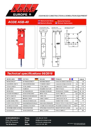Хидравлични чукове ACDE ASB40