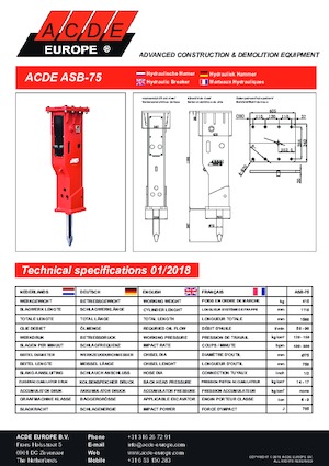 Хидравлични чукове ACDE ASB75