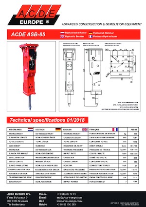 Хидравлични чукове ACDE ASB85