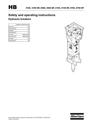 Хидравлични чукове Atlas Copco HB 3100