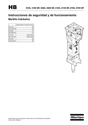 Хидравлични чукове Atlas Copco HB 3100