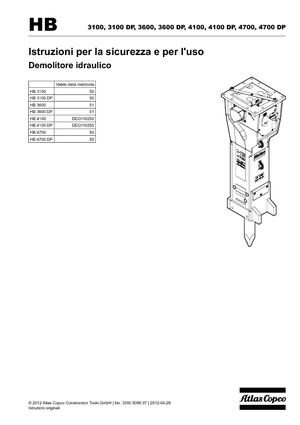 Хидравлични чукове Atlas Copco HB 3100