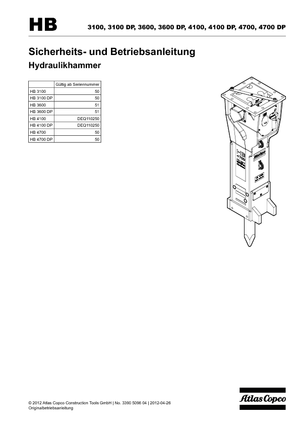 Хидравлични чукове Atlas Copco HB 3100
