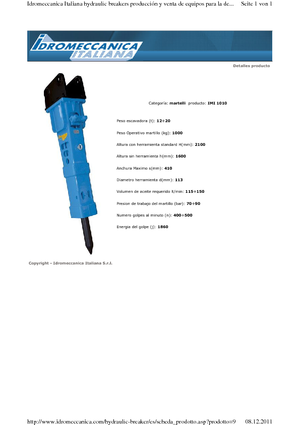 Хидравлични чукове Idromeccanica IMI 1010