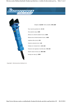 Хидравлични чукове Idromeccanica IMI 1200