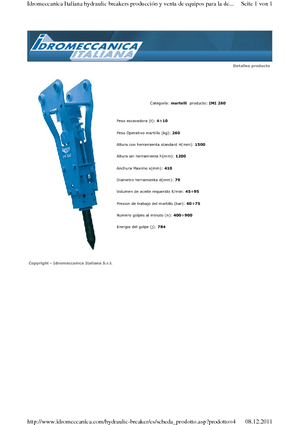 Хидравлични чукове Idromeccanica IMI 260