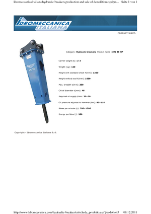 Хидравлични чукове Idromeccanica IMI 88