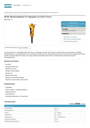 Хидравлични чукове Atlas Copco SB 452