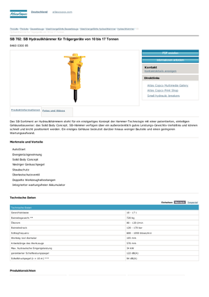 Хидравлични чукове Atlas Copco SB 702