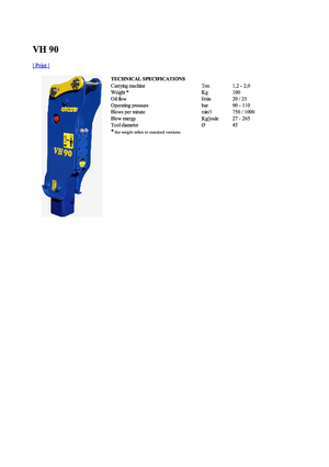Хидравлични чукове Vistarini VH 90