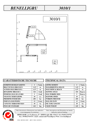 Хидравлични товарни кранове Benelligru 3010/1