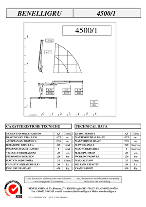 Хидравлични товарни кранове Benelligru 4500/1