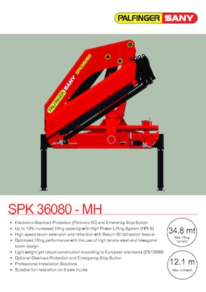 Хидравлични товарни кранове Sany SPK 36080 A