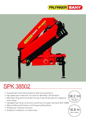 Хидравлични товарни кранове Sany SPK 38502 E