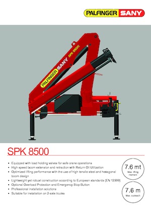 Хидравлични товарни кранове Sany SPK 8500 A