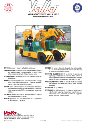 Промишлени подвижни кранове Valla 120 D 