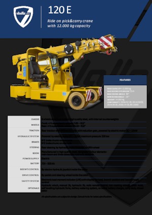 Промишлени подвижни кранове Valla 120 E 