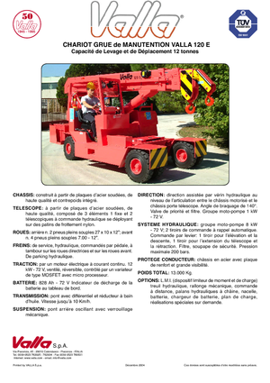 Промишлени подвижни кранове Valla 120 E 