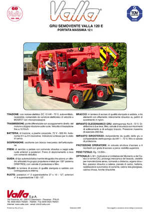 Промишлени подвижни кранове Valla 120 E 