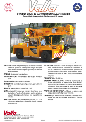 Промишлени подвижни кранове Valla 1725-22 SD