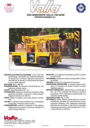 Промишлени подвижни кранове Valla 1725-22 SE